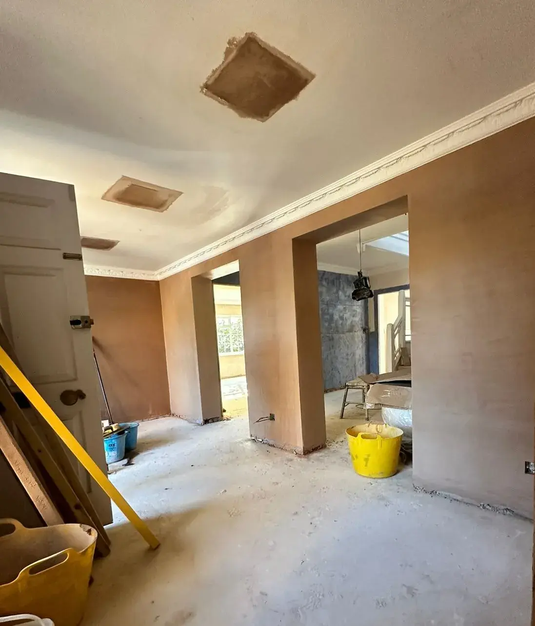 Freshly plastered wall with smooth finish in Norwich home